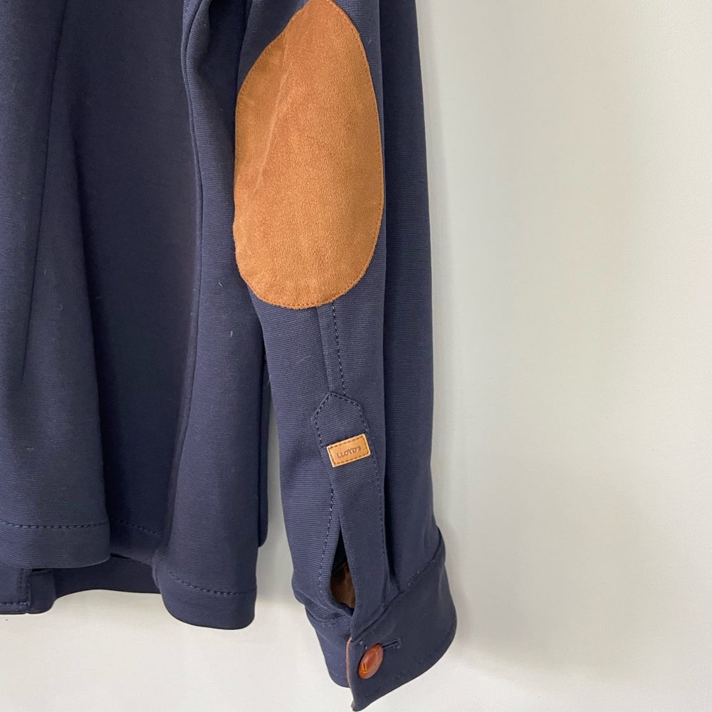 Lloyd’s Navy Knit Button Down Elbow Patch Blazer … - image 7